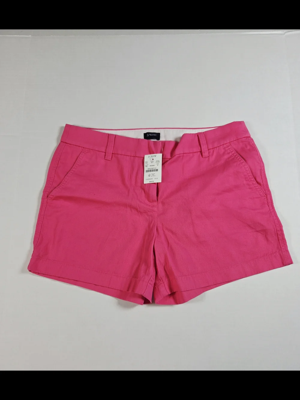 J. Crew Pink Tailored Womens 6 Chino Shorts Slash Pockets Cotton